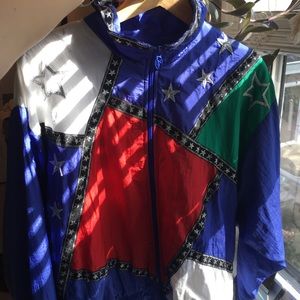 90s vintage color block windbreaker